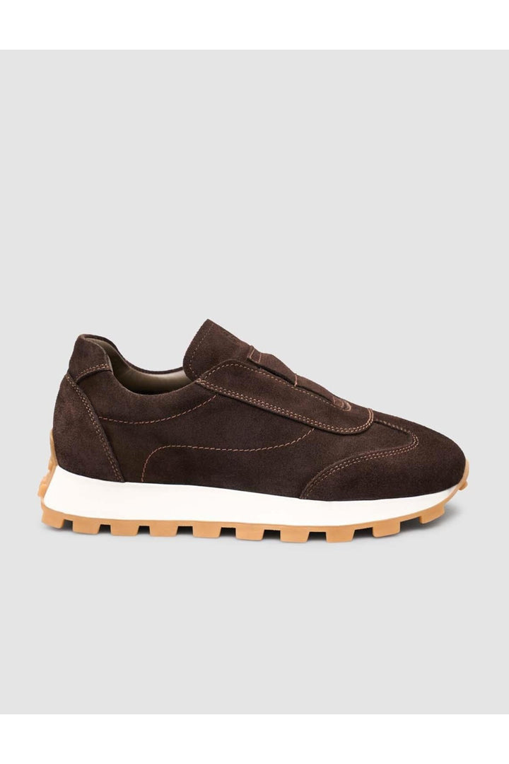 Cabani Shoes Baskets d'hiver pour femmes en cuir suédé véritable, doublées en fourrure, marron. - Marron