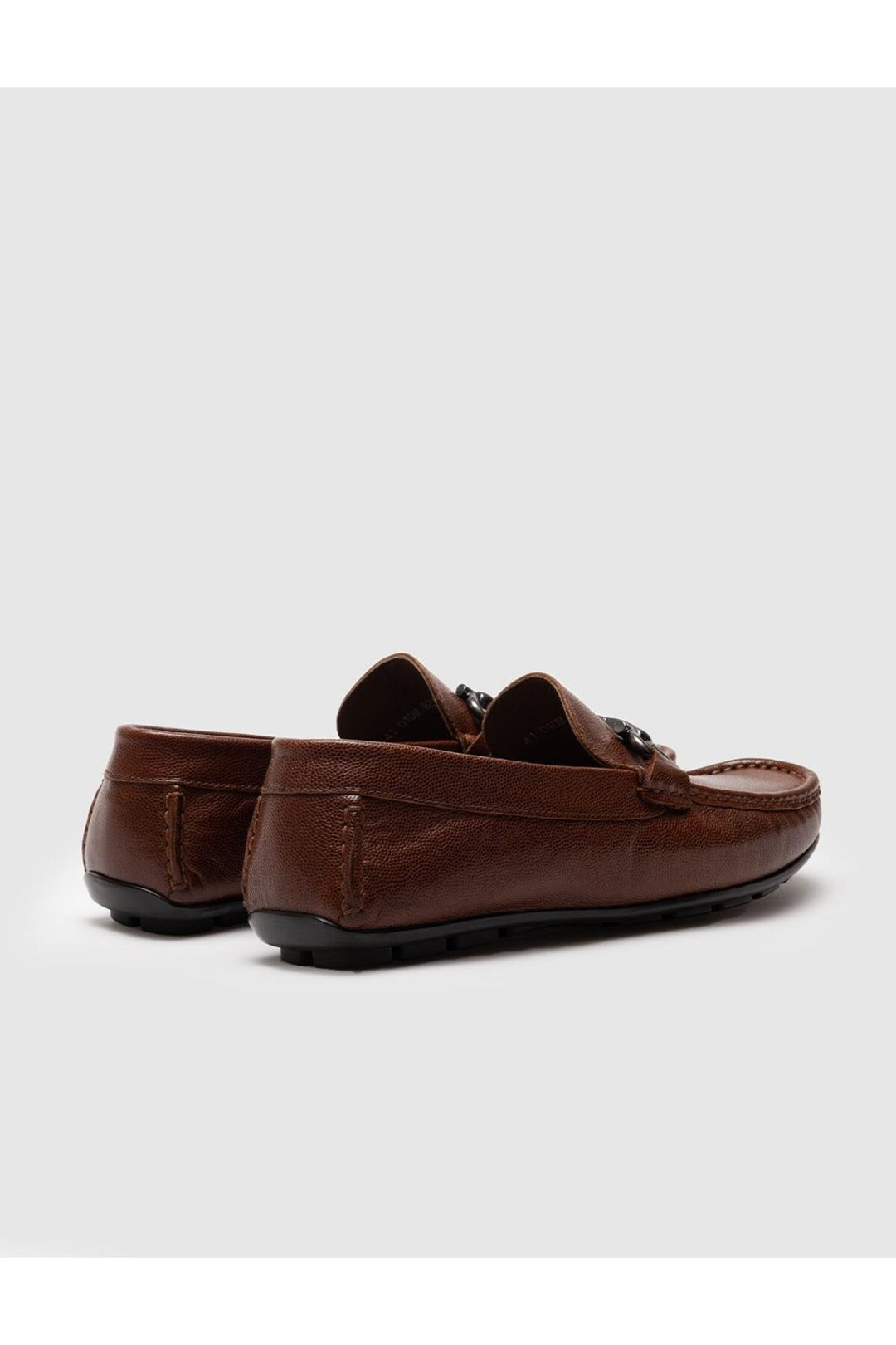Cabani Shoes Chaussures Loafer pour hommes en cuir véritable marron avec détail de boucle - Tabac