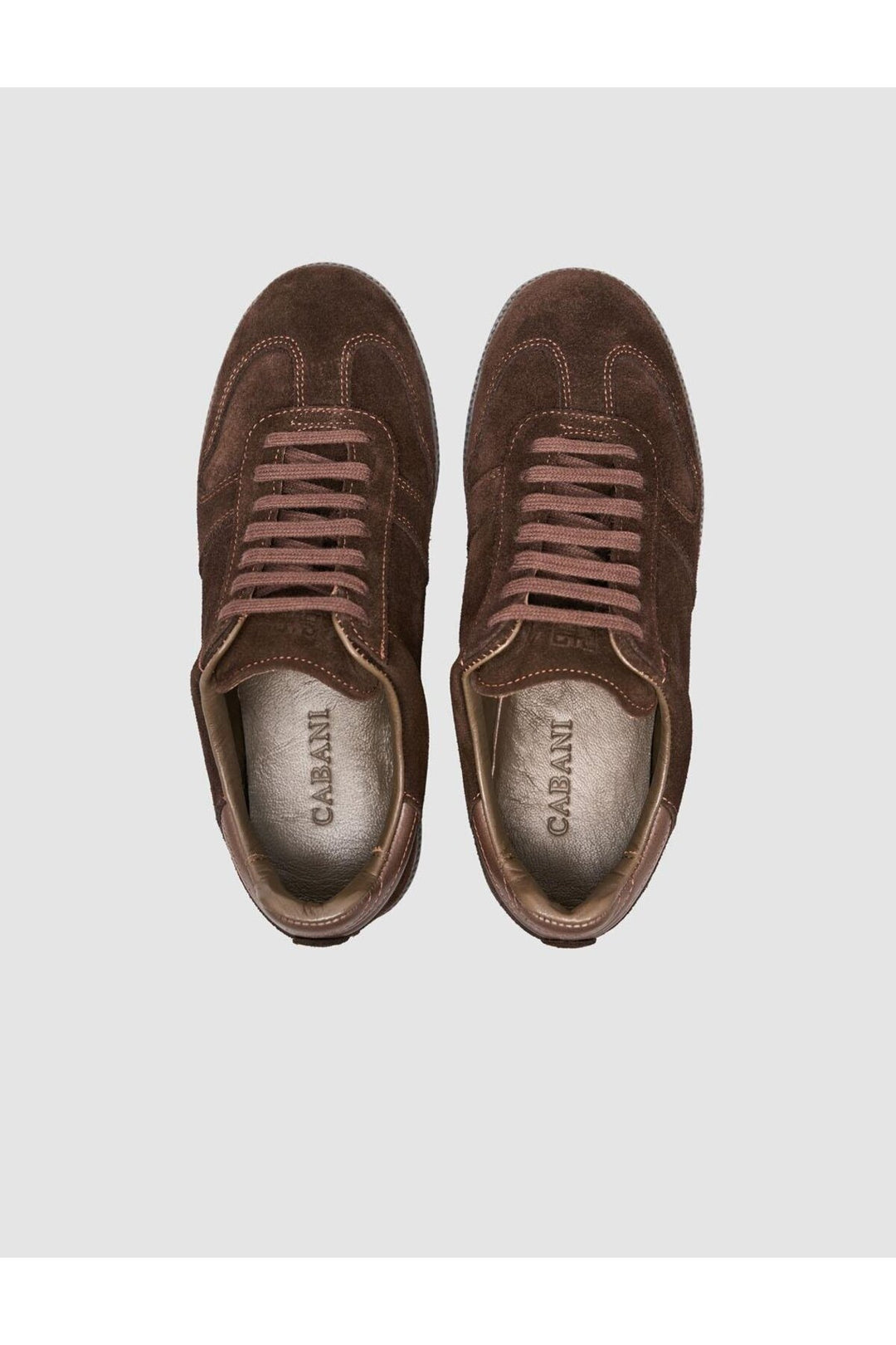 Cabani Shoes %100 Cuir Suédé Véritable Baskets Femme Marron - Marron