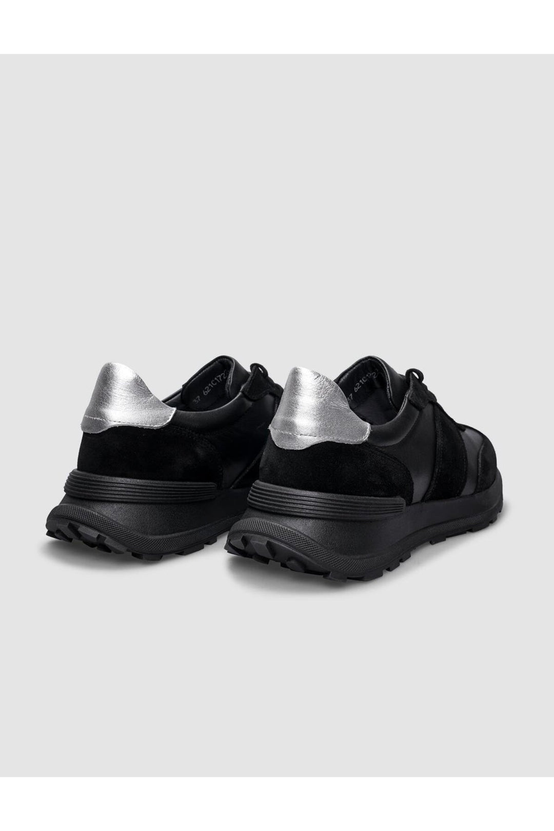 Cabani Shoes Chaussures de sport pour femmes en cuir véritable noir à lacets 100% - Multicolore
