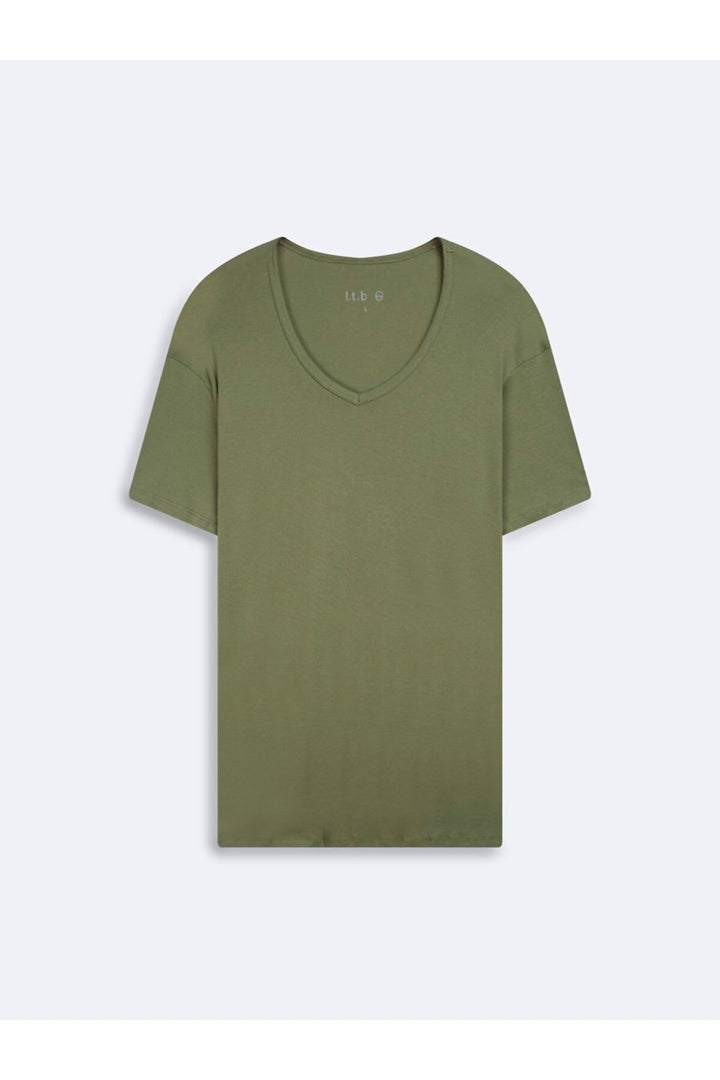 LTB T-shirt Basic Vert Col V - Vert