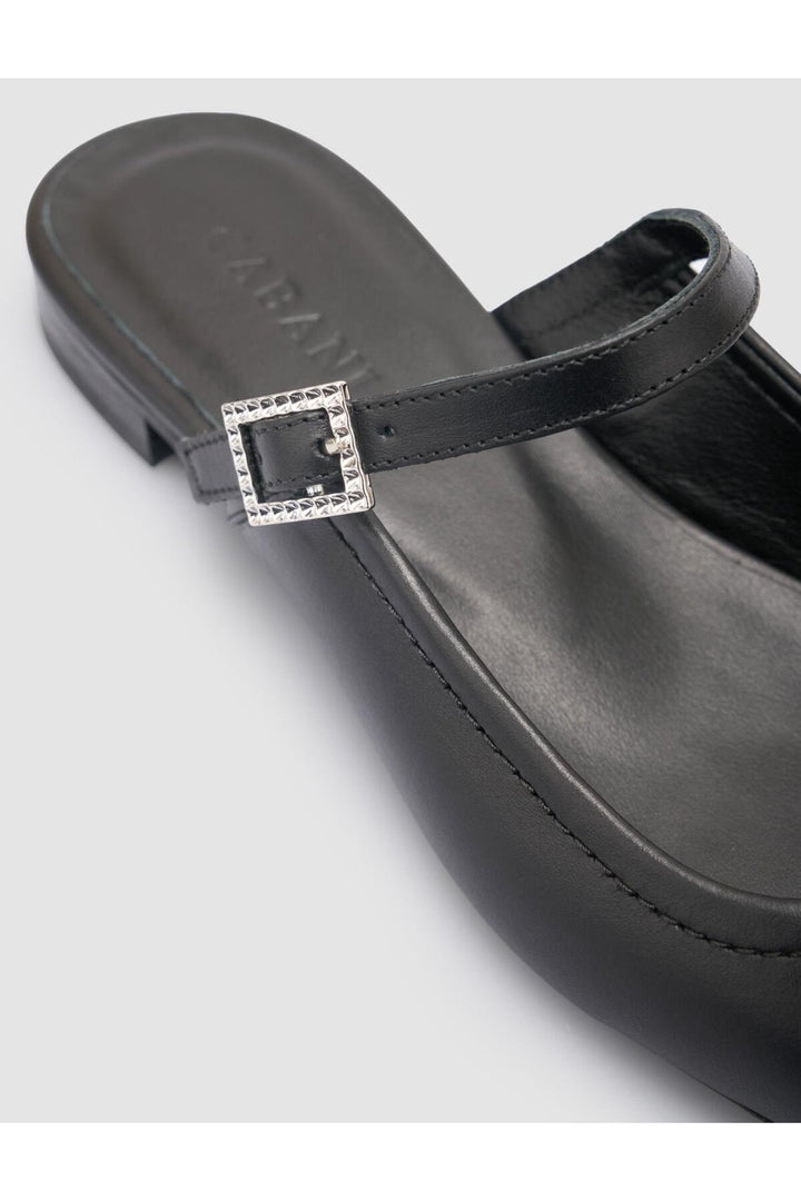 Cabani Shoes %100 Cuir Véritable Ballerines Noires pour Femmes - Noir