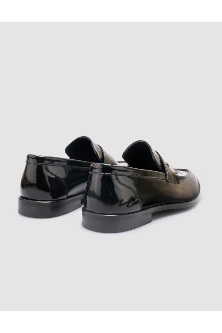 Cabani Shoes %100 Cuir Véritable Noir Verni Chaussures Classiques Pour Hommes - Multicolore