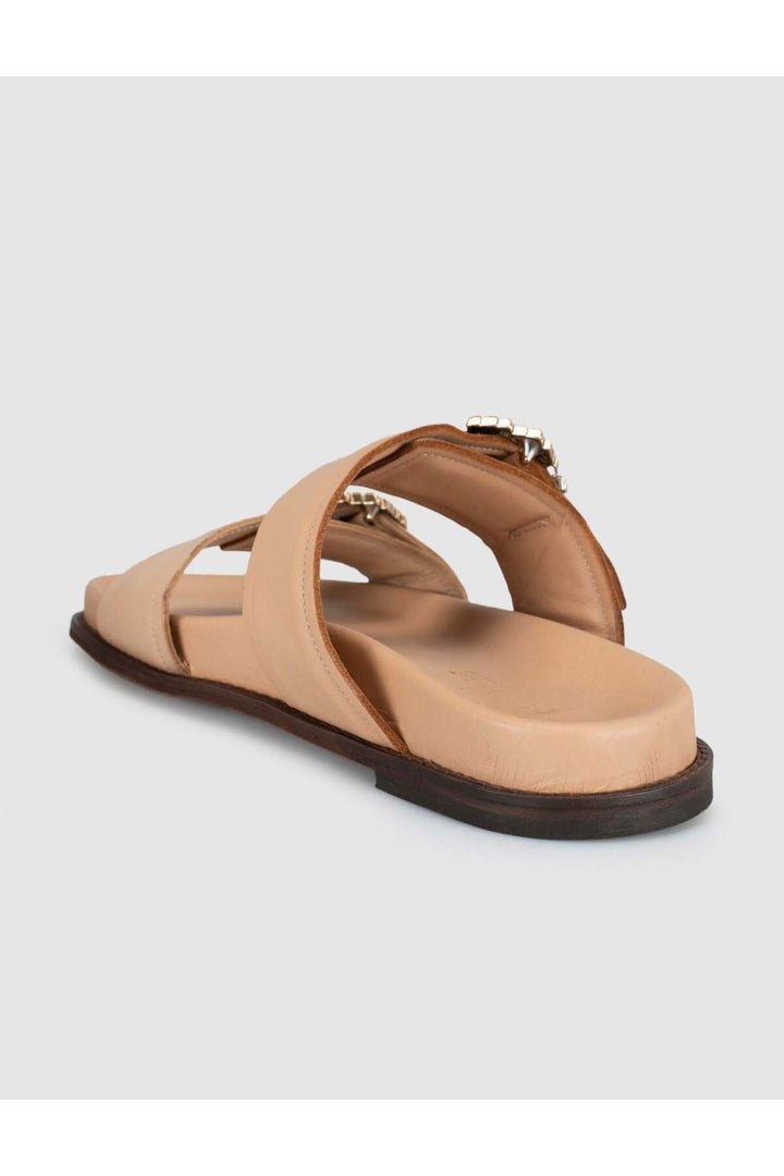 Cabani Shoes Sandales en cuir véritable pour femmes beige - Tabac