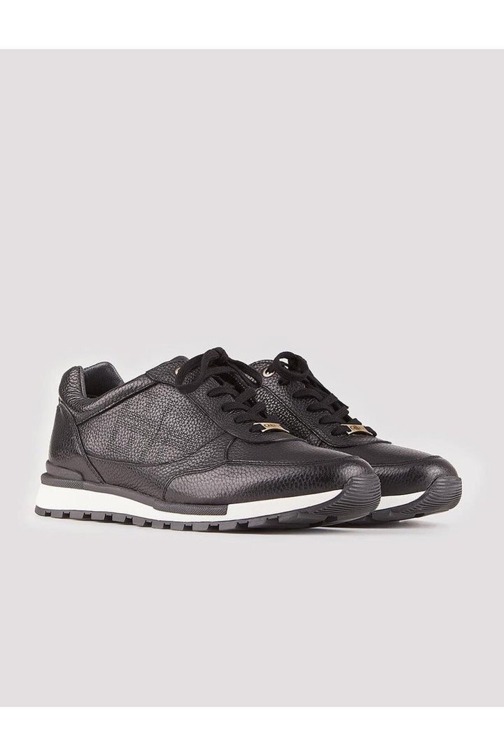 Cabani Shoes Chaussures de sport pour hommes en cuir véritable noires à lacets - Noir