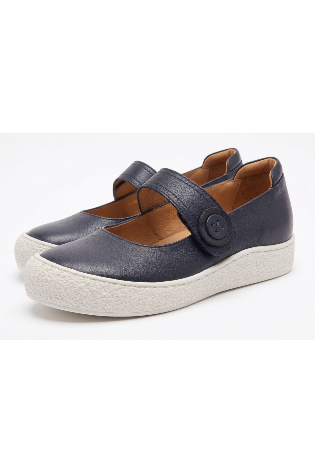 Wavelys ARON Chaussures pour femmes en cuir véritable avec semelle confortable et bande auto-agrippante intérieur et extérieur. - Noir