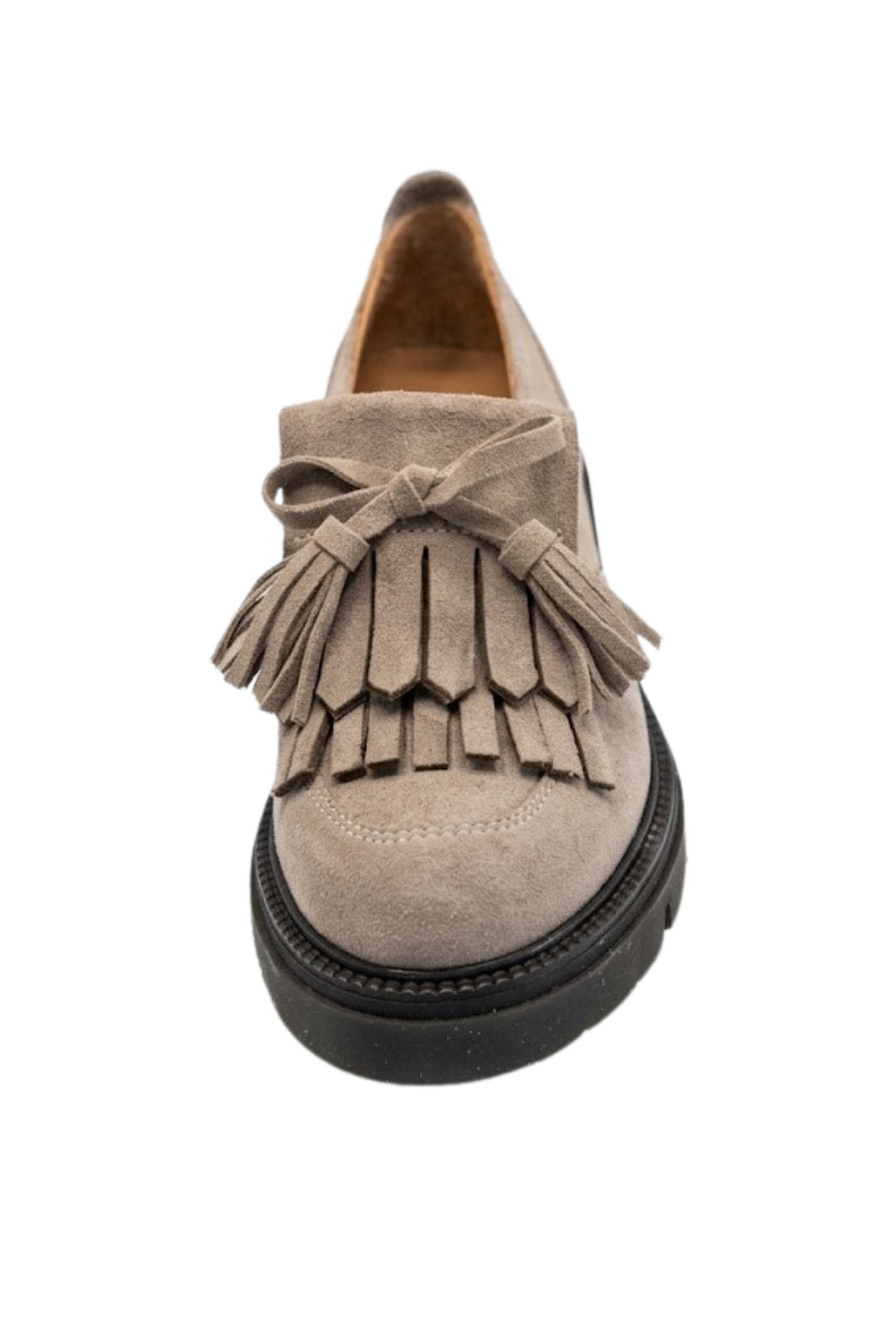 Wavelys ELCHE Mocassin élégant en cuir suédé véritable beige avec effet de brûlage spécial - Beige