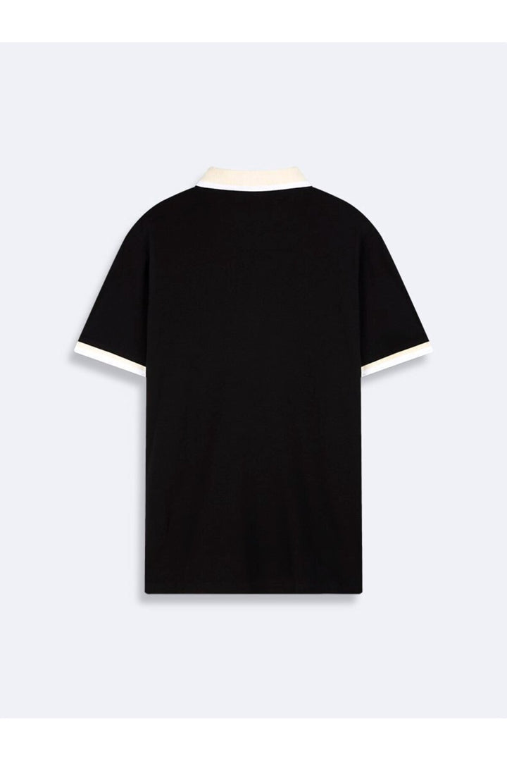 LTB T-shirt noir en piqué avec détails contrastés - Noir