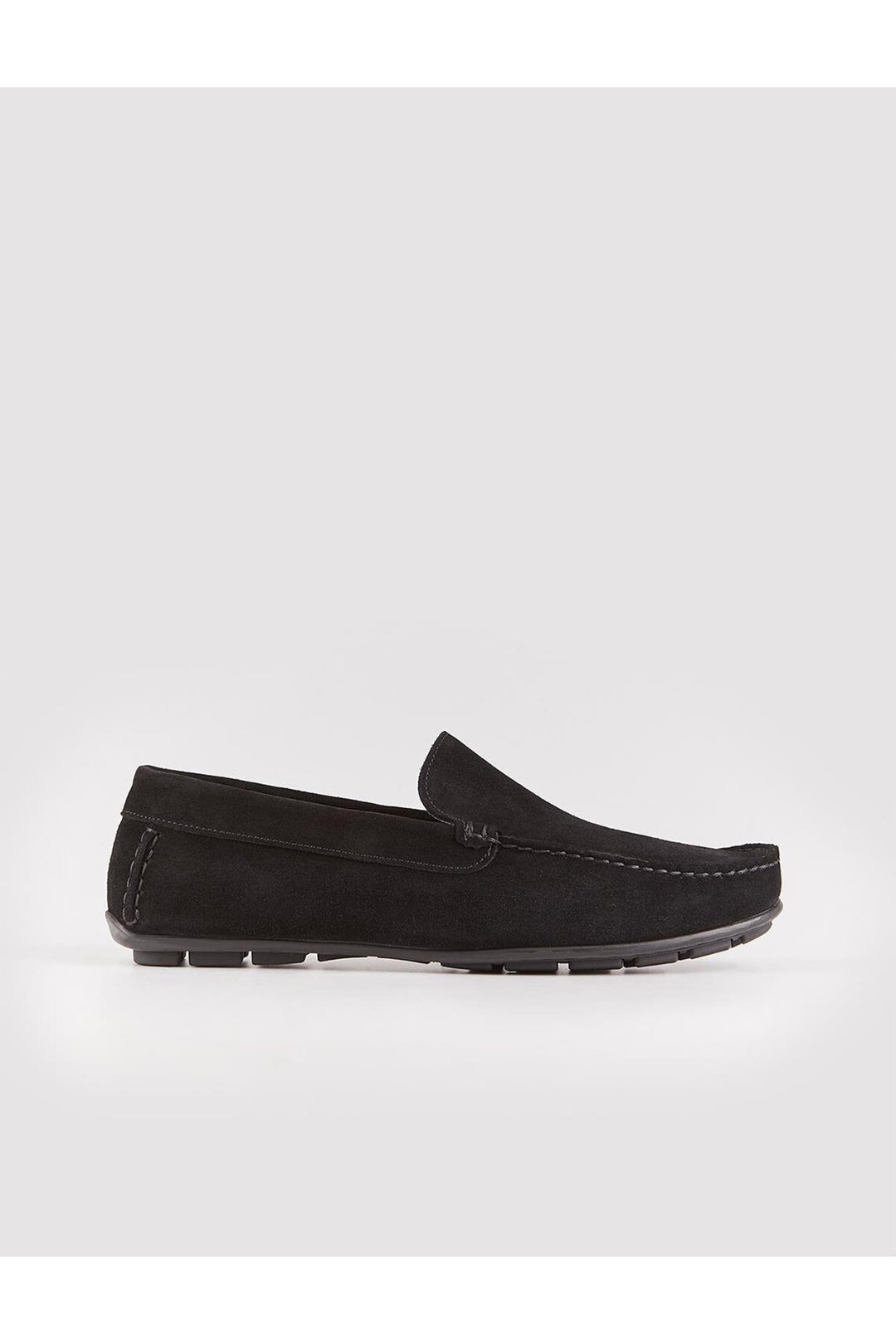 Cabani Shoes Chaussures Loafer pour hommes en suède noir sans lacets en cuir véritable - Noir