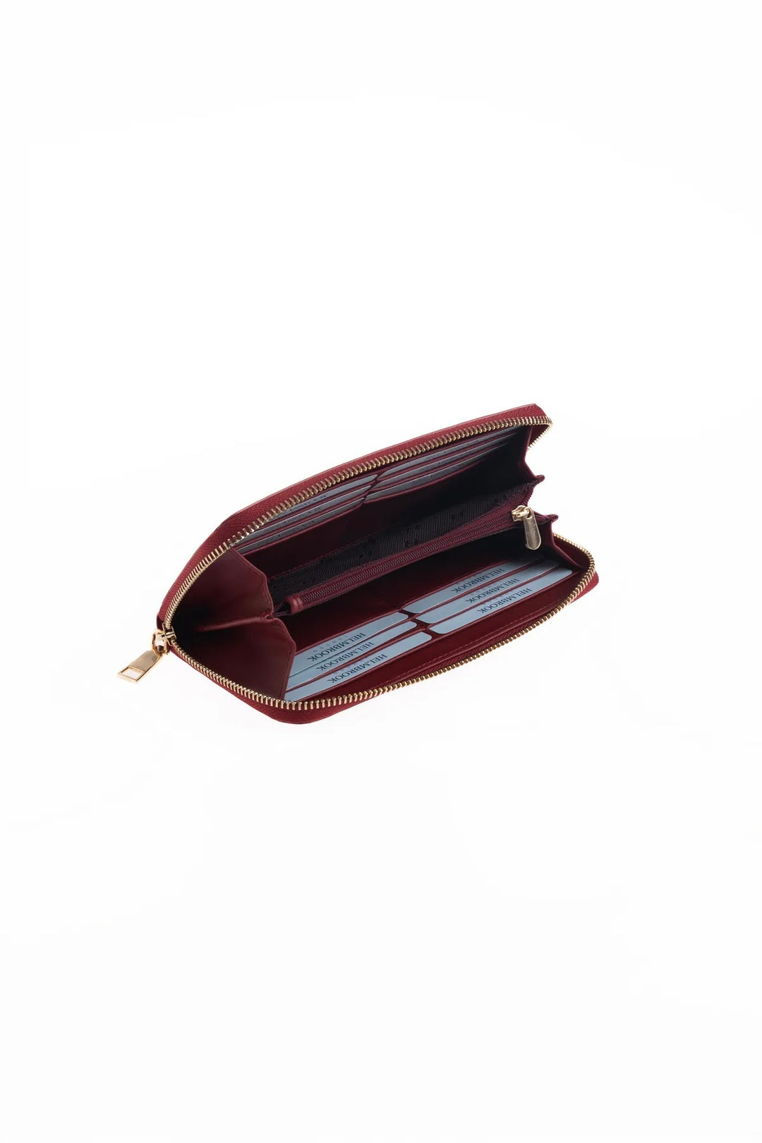 helmbrook Femme Cuir Véritable Grand Portefeuille Fermeture Éclair RFID Protégé Amelia Bourgogne