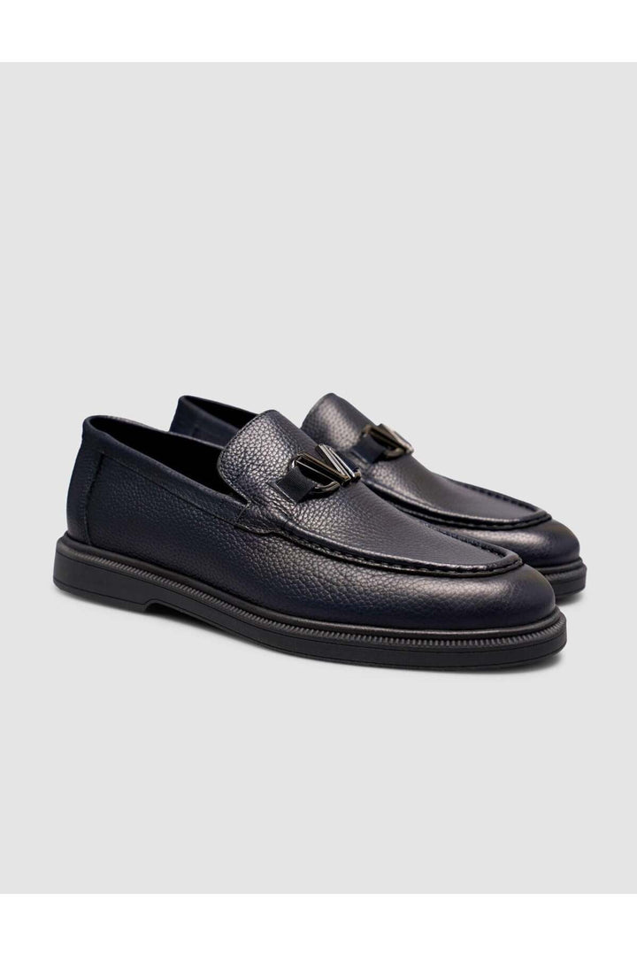 Cabani Shoes Chaussures Loafer pour hommes en cuir véritable Bleu marine - Bleu marine