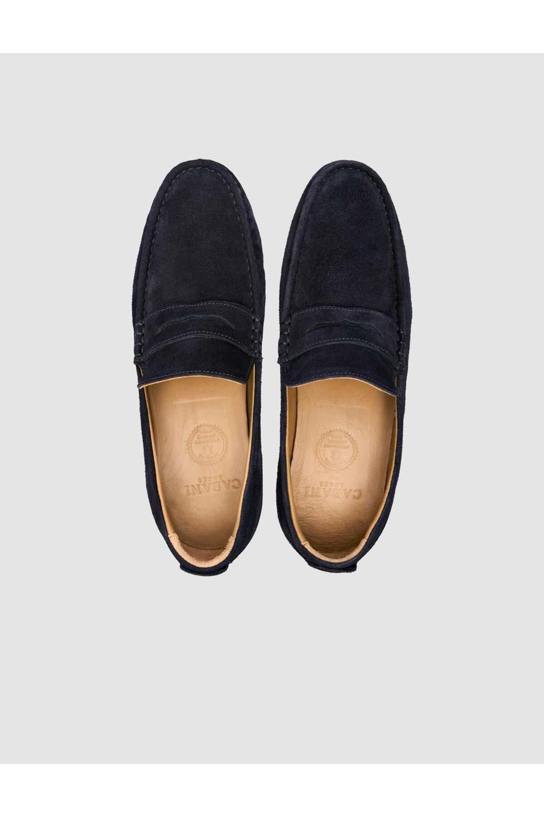 Cabani Shoes Matera Chaussures Loafers pour Hommes en Cuir Suédé Véritable Bleu marine sans Lacets - Bleu marine