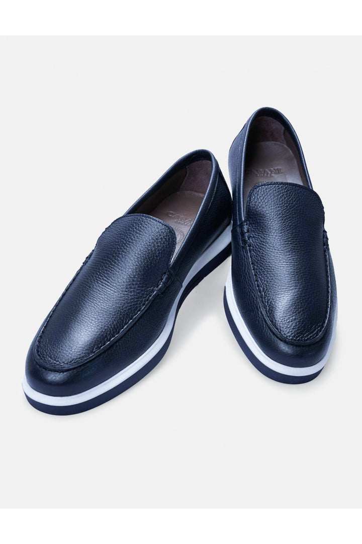 Cabani Shoes Chaussures de ville pour hommes en cuir véritable bleu marine - Bleu marine