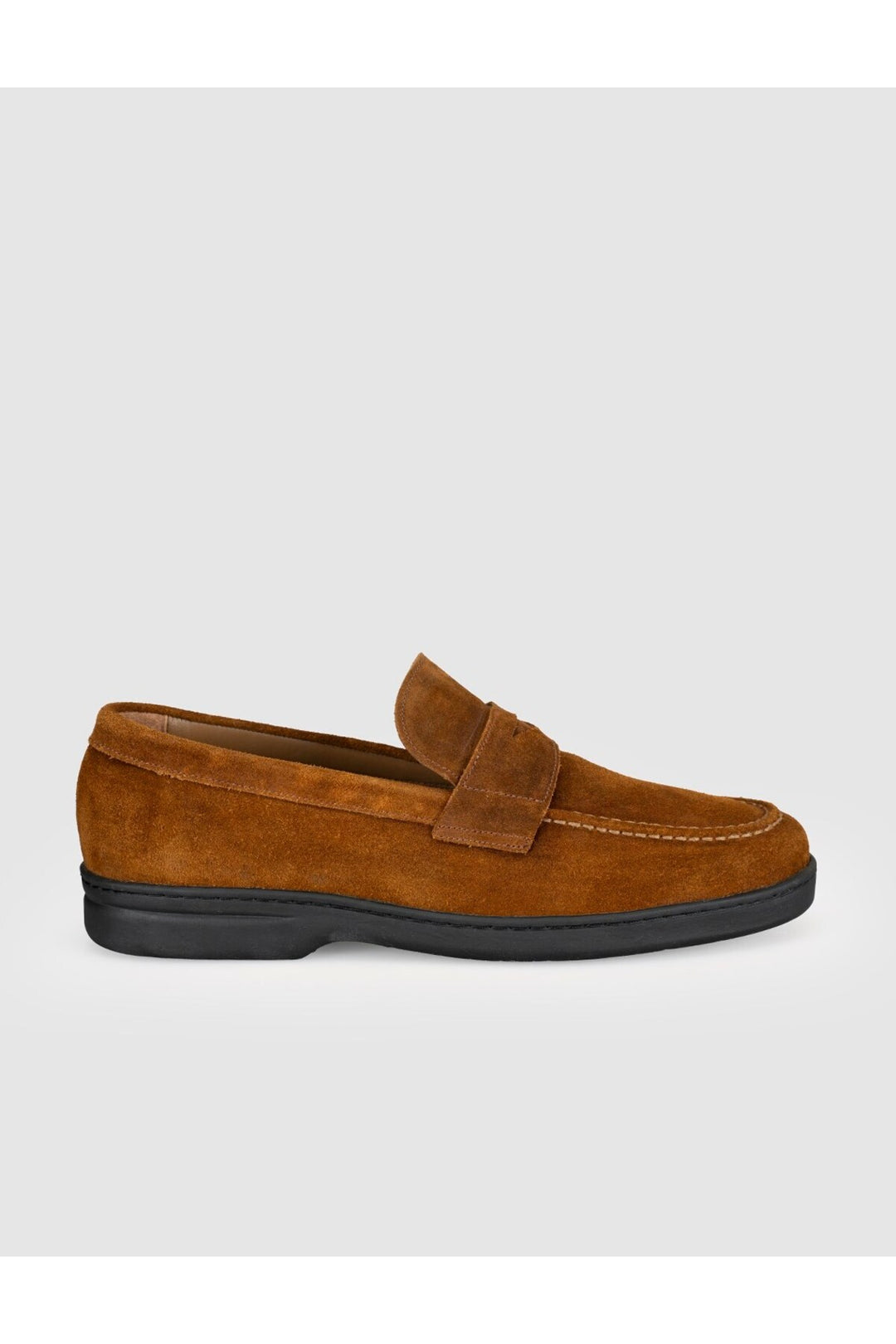 Cabani Shoes Mocassins pour hommes en cuir véritable suédé marron. - Multicolore