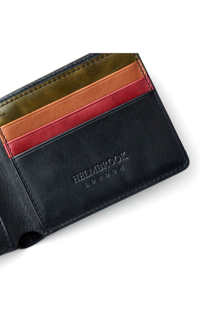 helmbrook Portefeuille en cuir véritable pour homme Slim Design Multi-Bay RFID Protected Eldridge Black Plus