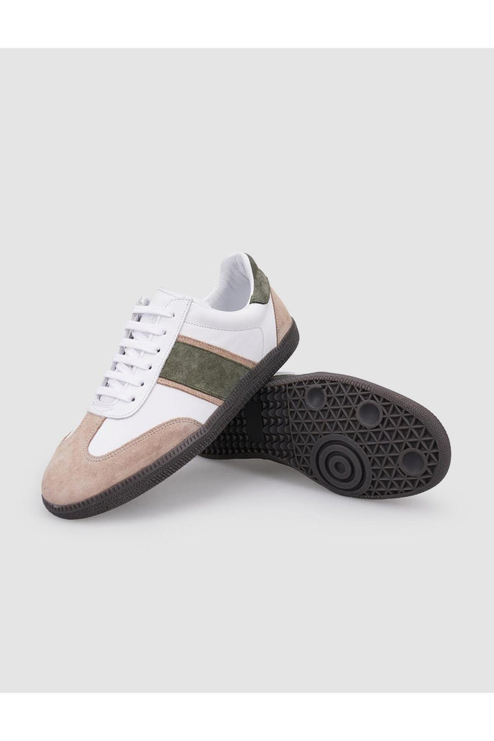 Cabani Shoes %100 Cuir véritable Baskets blanches à lacets pour femmes - Blanc