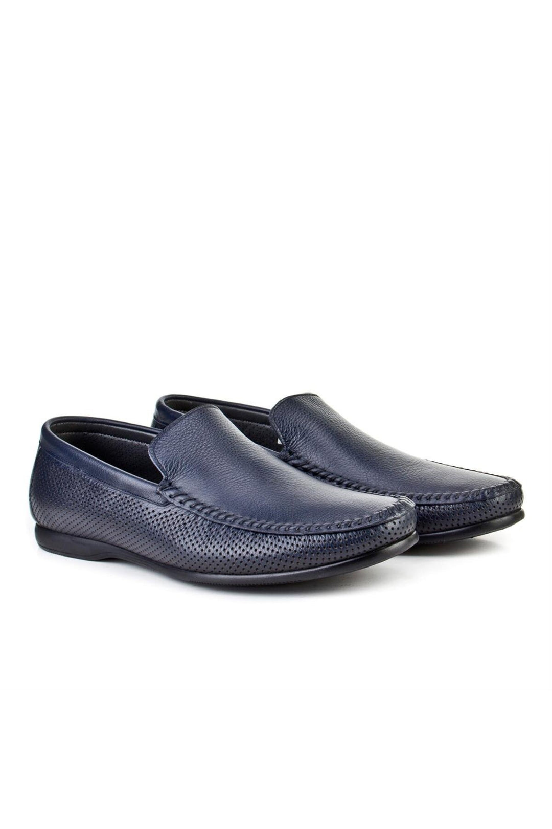 Cabani Shoes Mocassins pour hommes en cuir véritable bleu marine - Bleu marine