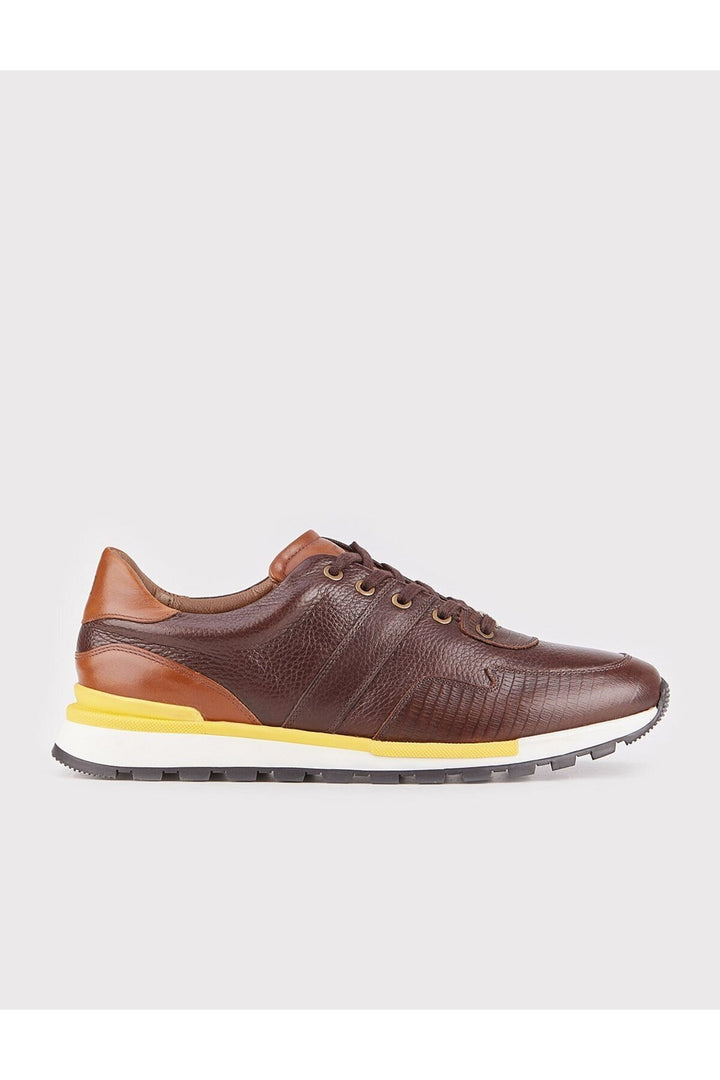 Cabani Shoes Chaussures de ville pour hommes en cuir véritable marron à lacets - Marron