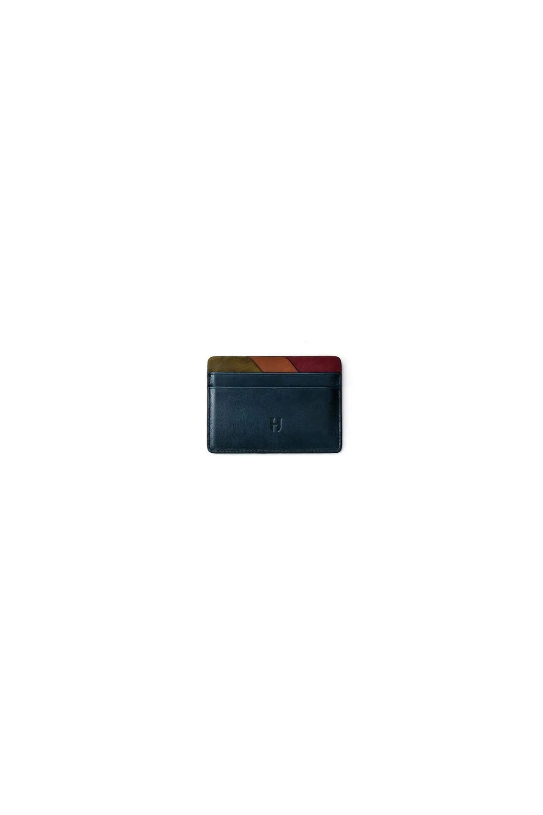 Helmbrook Porte-cartes fin en cuir véritable pour homme avec protection RFID Elton Navy Blue Plus