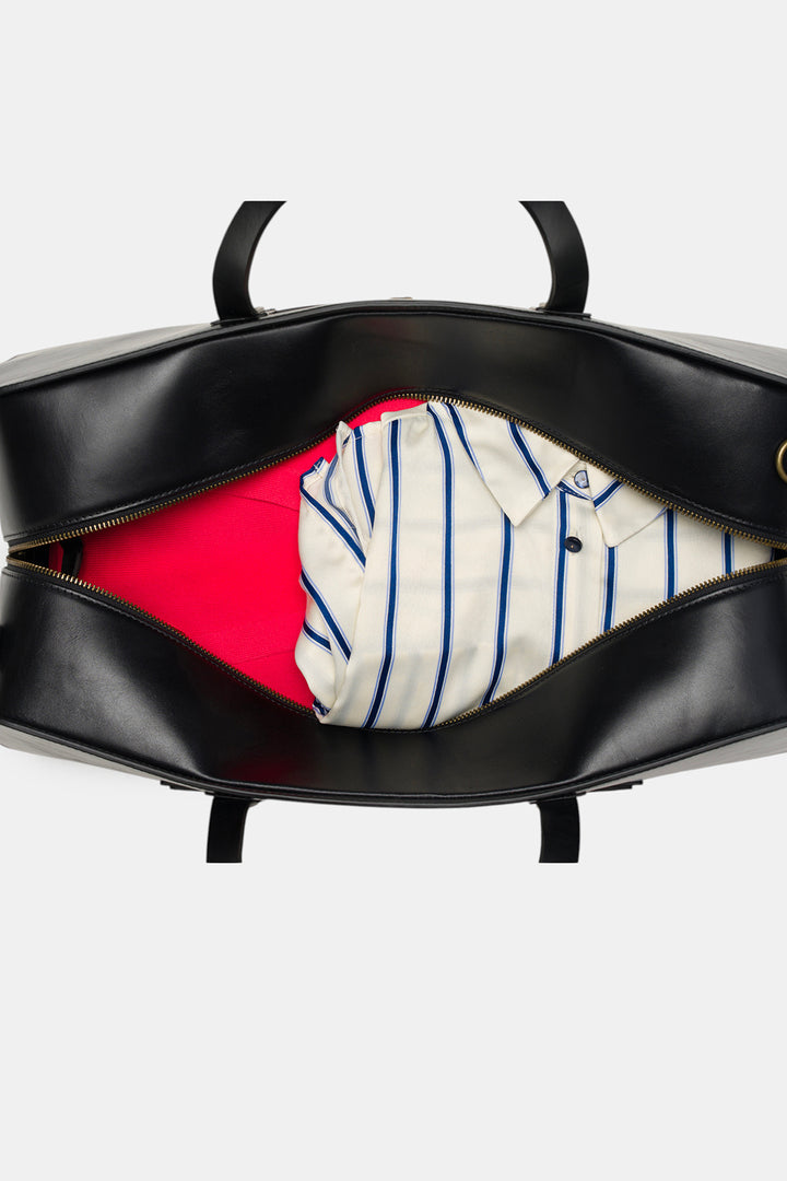 Helmbrook Sac de voyage unisexe en cuir véritable Leonard avec sangle