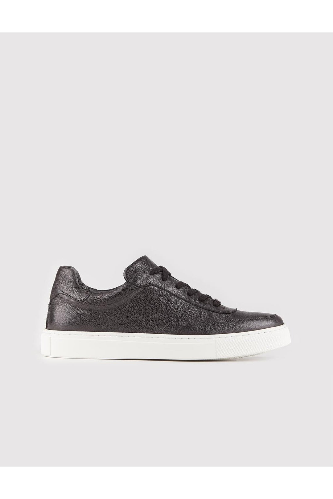 Cabani Shoes Chaussures de sport pour homme en cuir véritable avec semelle blanche et lacets noirs. - Noir