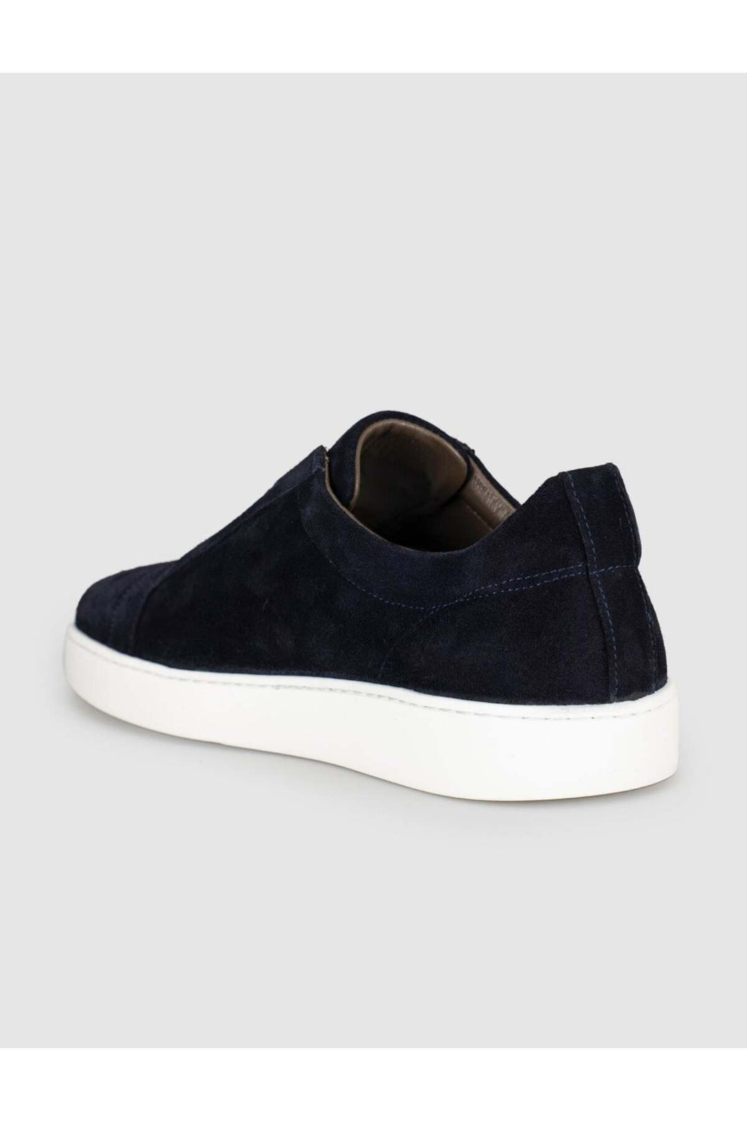 Cabani Shoes Chaussures de sport pour hommes en cuir véritable en suède bleu marine sans lacets - Bleu marine