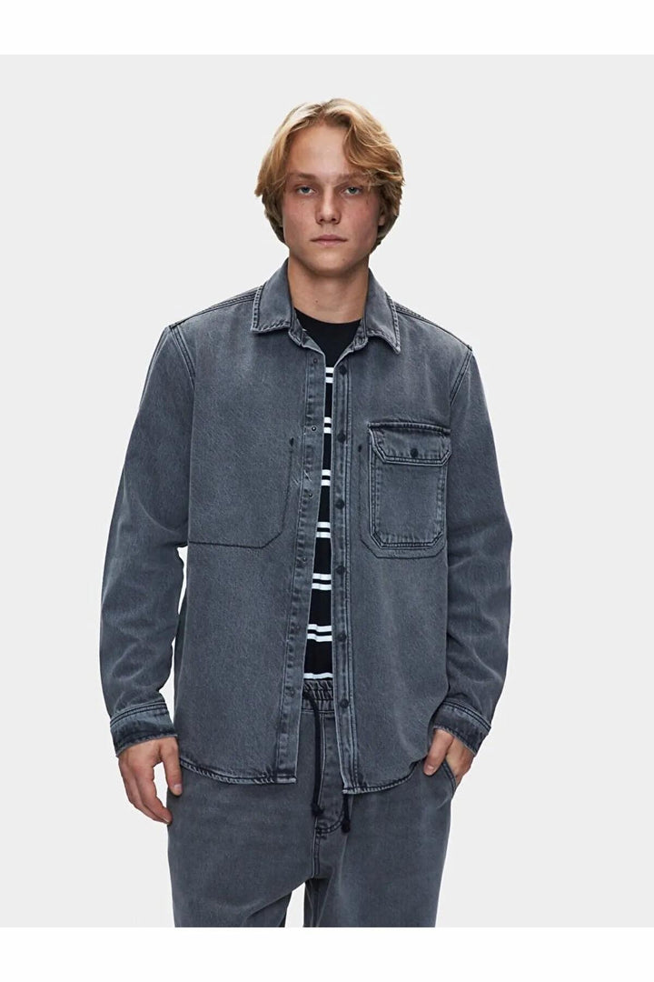 LTB Chemise en Jean pour Homme Aıdan Neıko Wash - Foncé Gris_55819