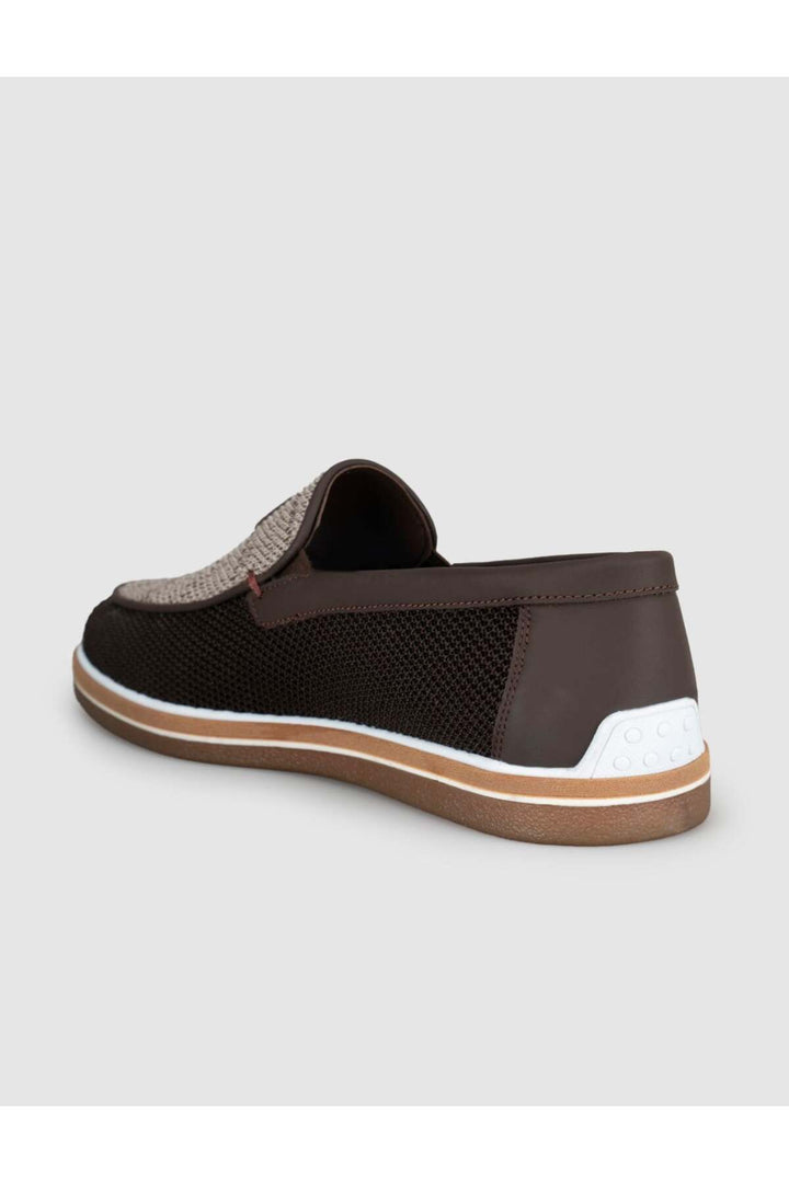 Cabani Shoes Mocassin en tricot homme en vison-chocolat - Multicolore