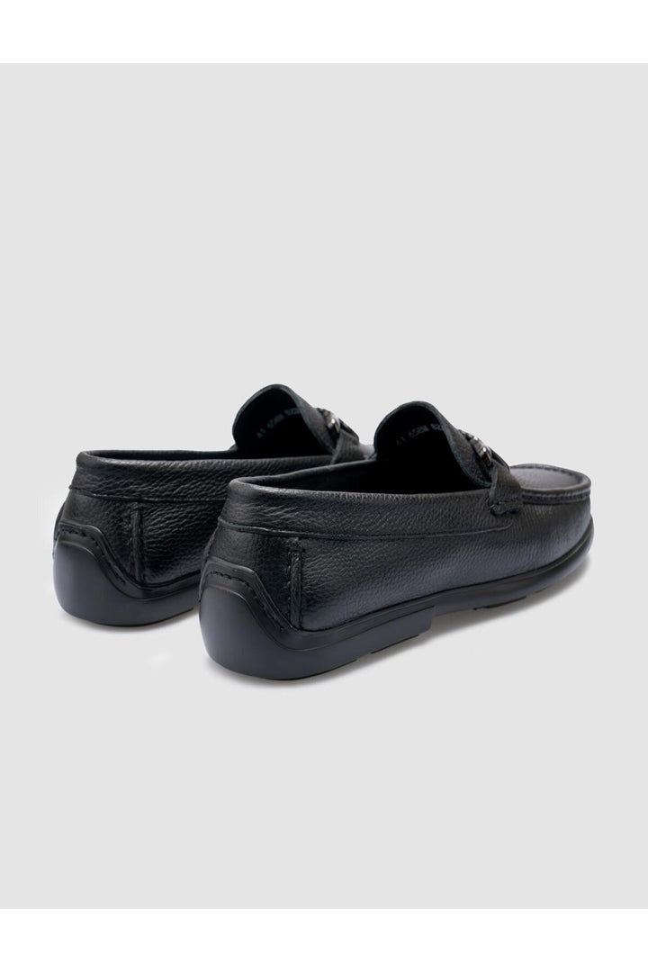 Cabani Shoes Tivra %100 Cuir Véritable Noir Détail Boucle Mocassins Homme - Noir