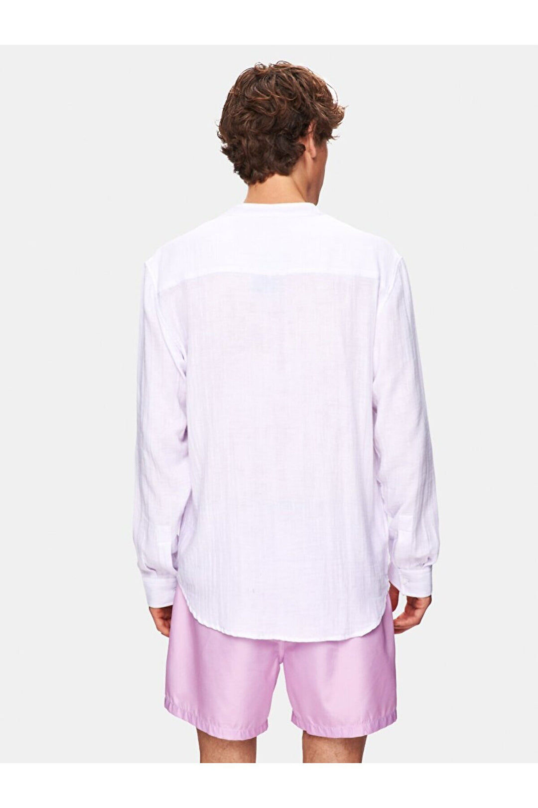 LTB Chemise blanche tissée à col imprimé décontracté