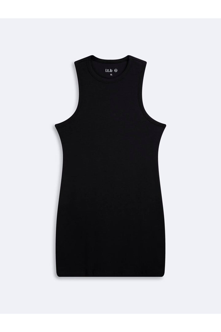 LTB Robe basique noire en côtelé - Noir