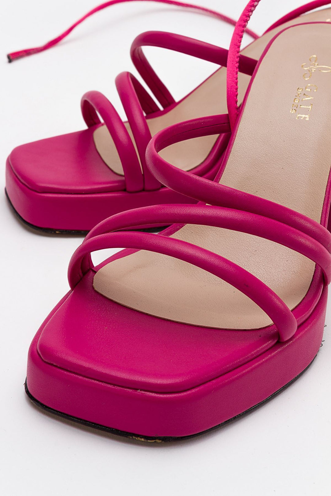 Wavelys Sandales à talons plateforme à lanières et à cordon pour femmes Carisa Platform Gate Shoes - Fuchsia