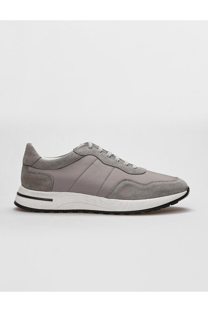 Cabani Shoes Chaussures de sport pour hommes en cuir véritable gris à lacets. - Gris