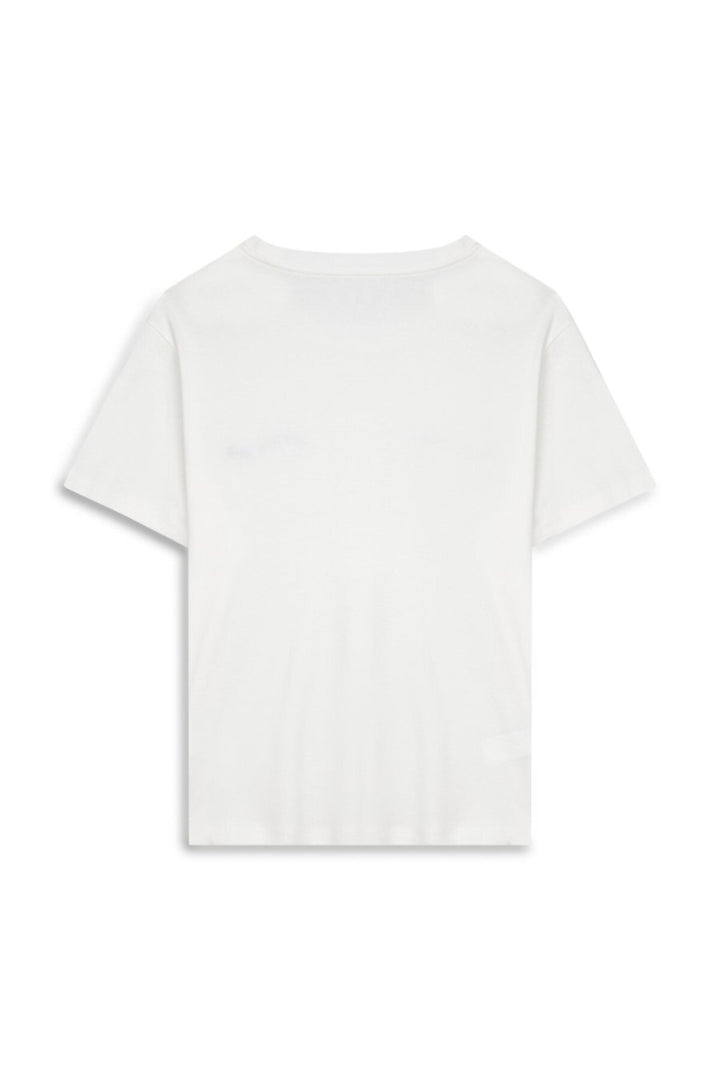 LTB T-shirt Blanc Minimal Imprimé À Manches Courtes - Blanc
