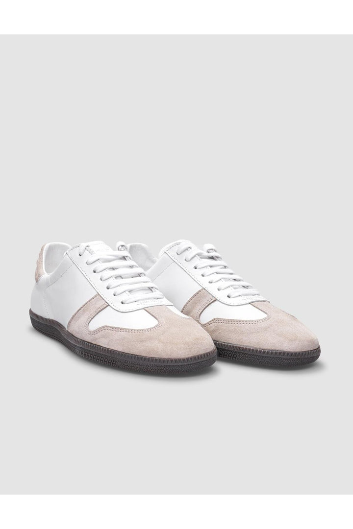 Cabani Shoes %100 Cuir véritable Baskets femme blanches-beiges à lacets - Blanc