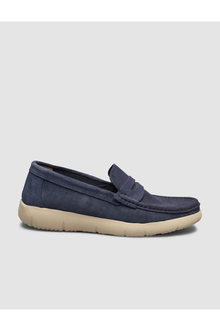 Cabani Shoes Bleu marine Cuir Véritable Chaussures Loafer pour Homme - Bleu marine