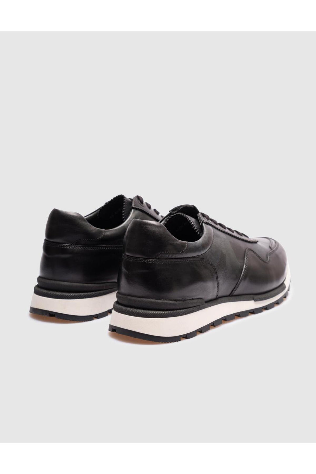 Cabani Shoes Chaussures de sport pour hommes en cuir véritable kaki à lacets - Multicolore