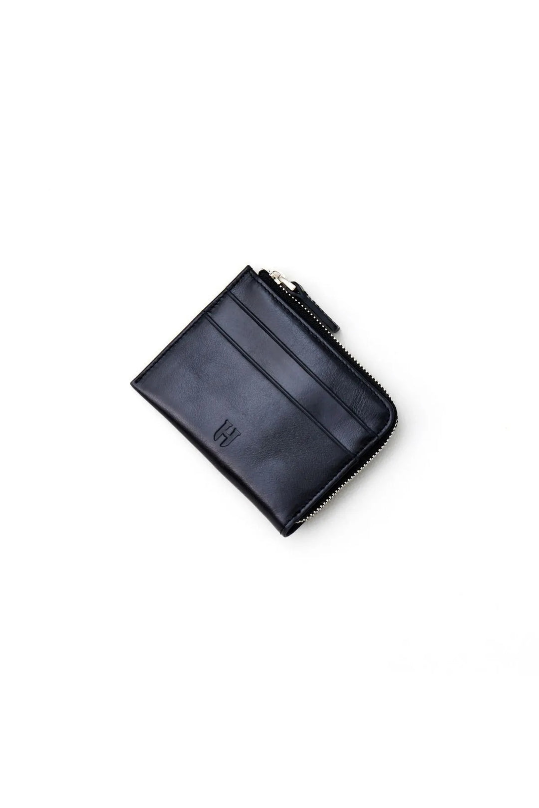 helmbrook Porte-cartes zippé en cuir véritable pour homme avec protection RFID Seward Black