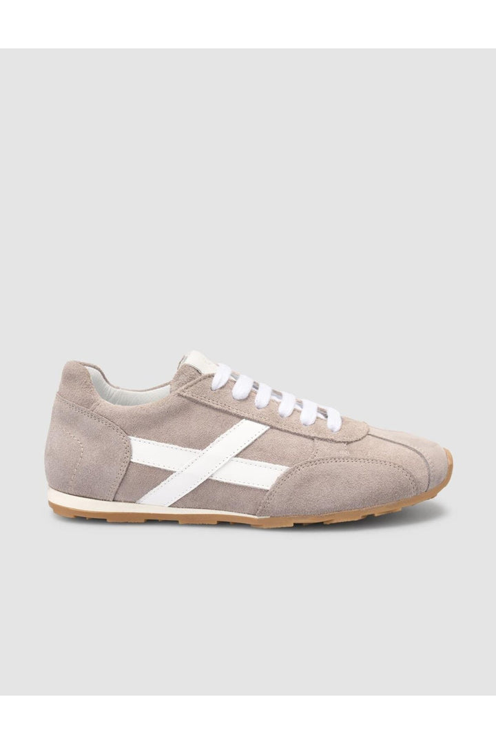 Cabani Shoes MonaMae 100% Cuir Véritable Beige Suédé Baskets Femme - Beige