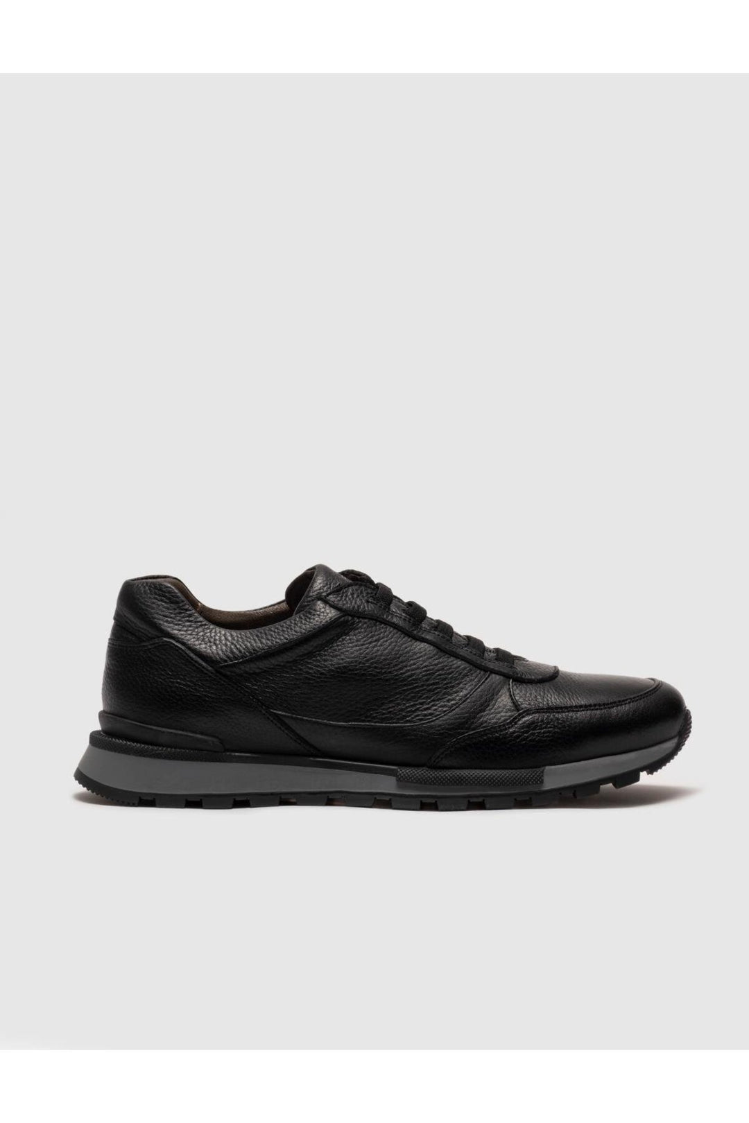 Cabani Shoes Laganza Chaussures de sport pour hommes en cuir véritable noires à lacets - Noir