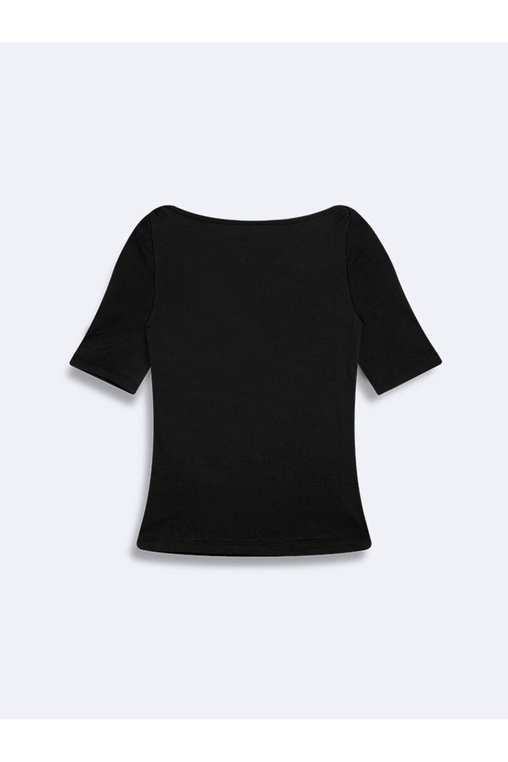 LTB T-shirt noir à col bateau - Noir