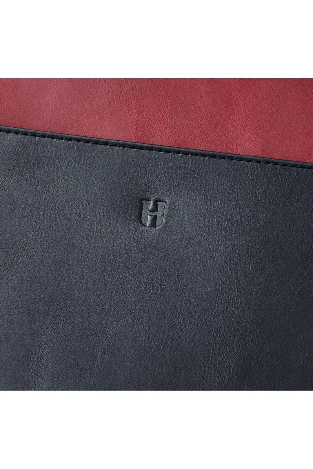 helmbrook Sac porte-documents en cuir véritable pour femme Zippé RFID Protégé Beverly Claret Rouge Noir