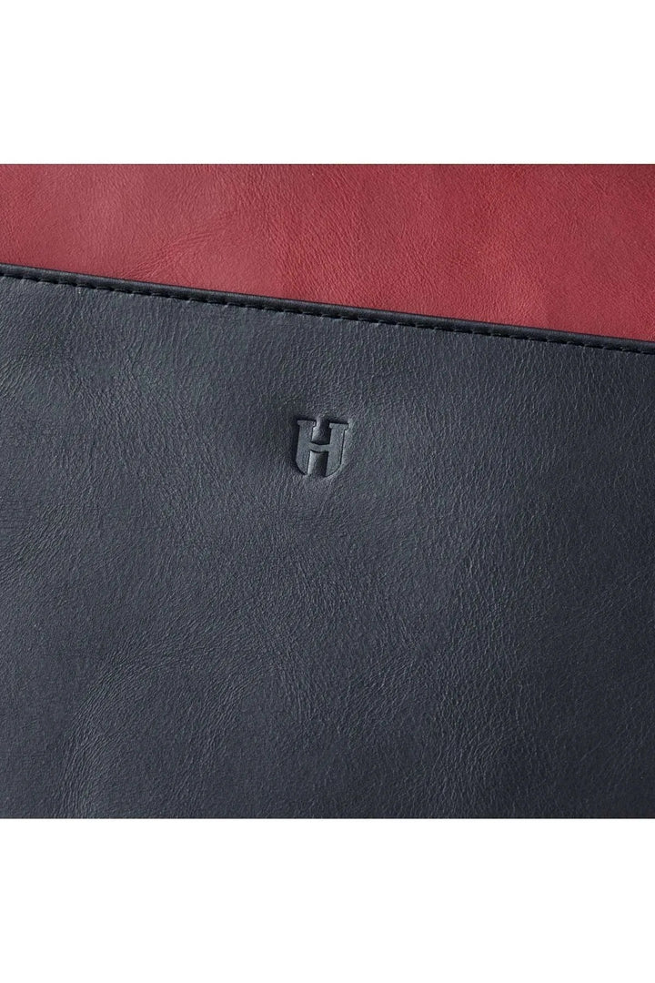 helmbrook Sac porte-documents en cuir véritable pour femme Zippé RFID Protégé Beverly Claret Rouge Noir