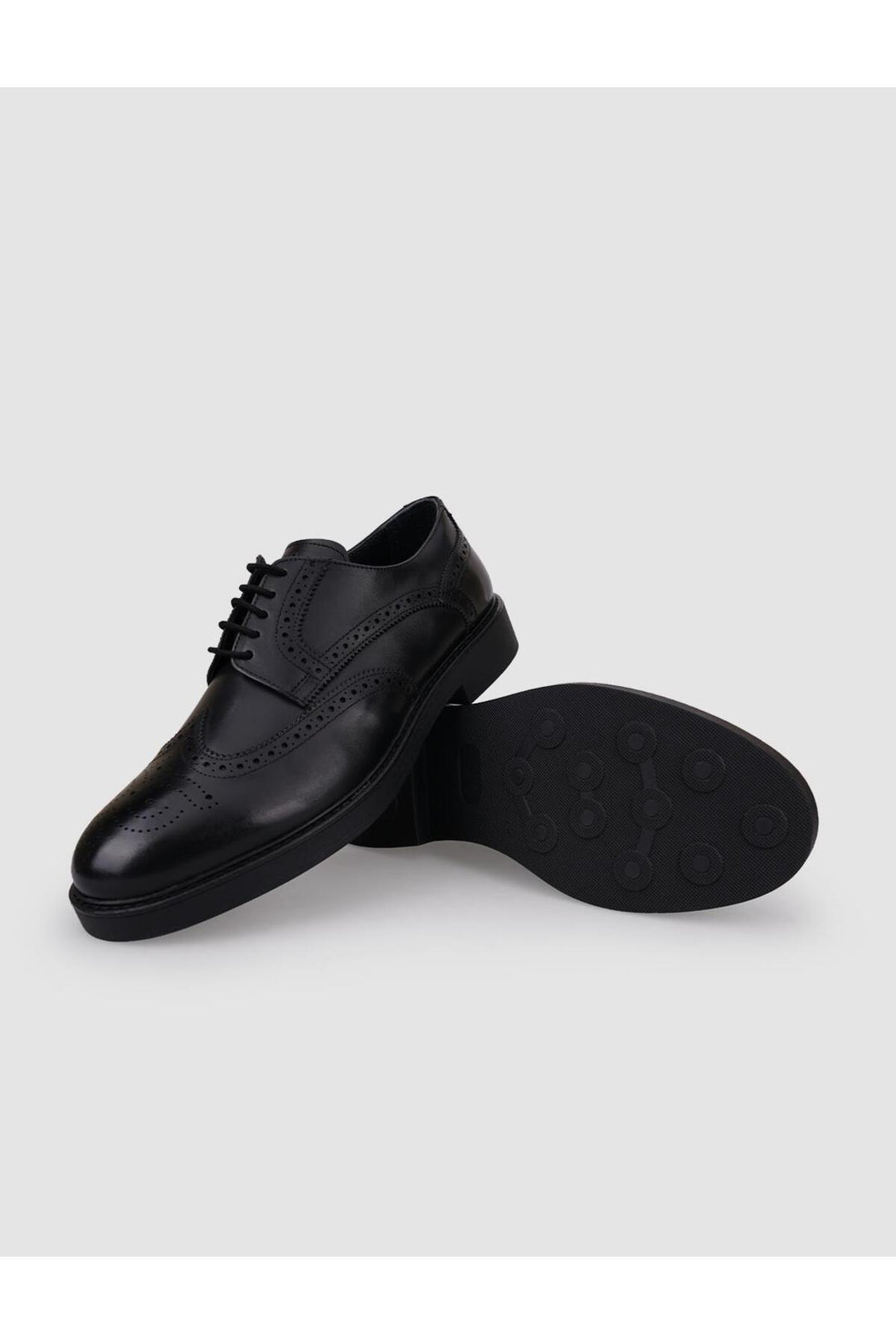 Cabani Shoes Chaussures de ville pour hommes en cuir véritable noir à lacets 100% - Noir