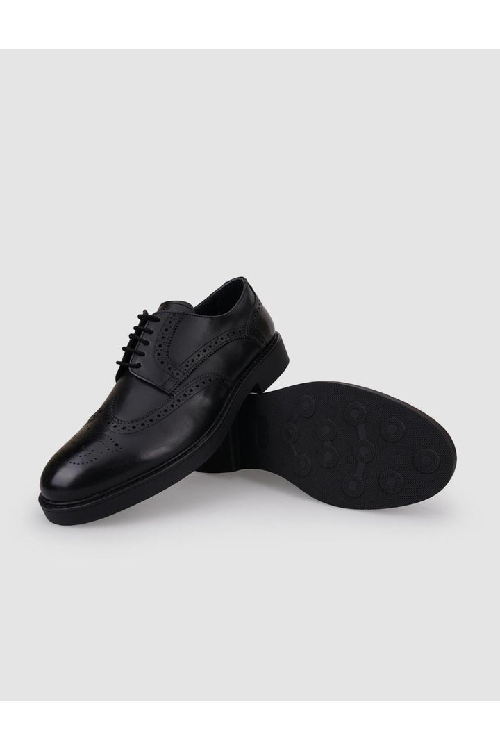 Cabani Shoes Chaussures de ville pour hommes en cuir véritable noir à lacets 100% - Noir
