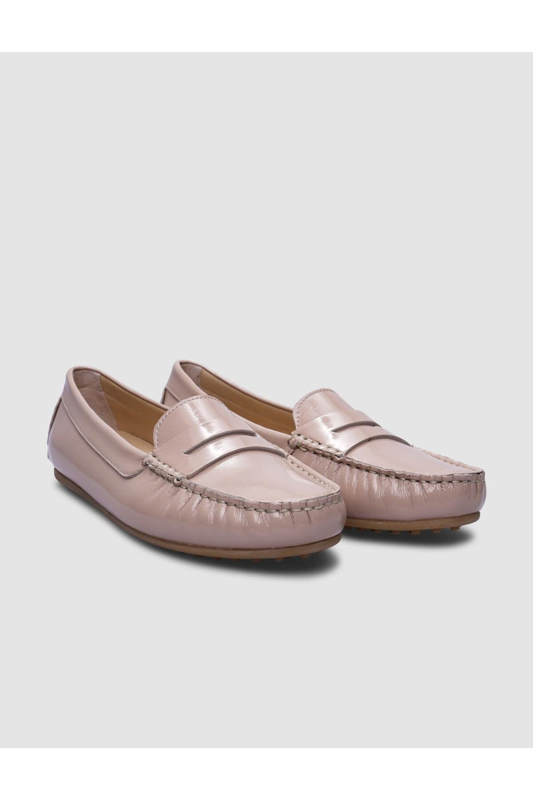 Cabani Shoes %100 Cuir véritable Mocassin femme en vernis poudre - Poudre
