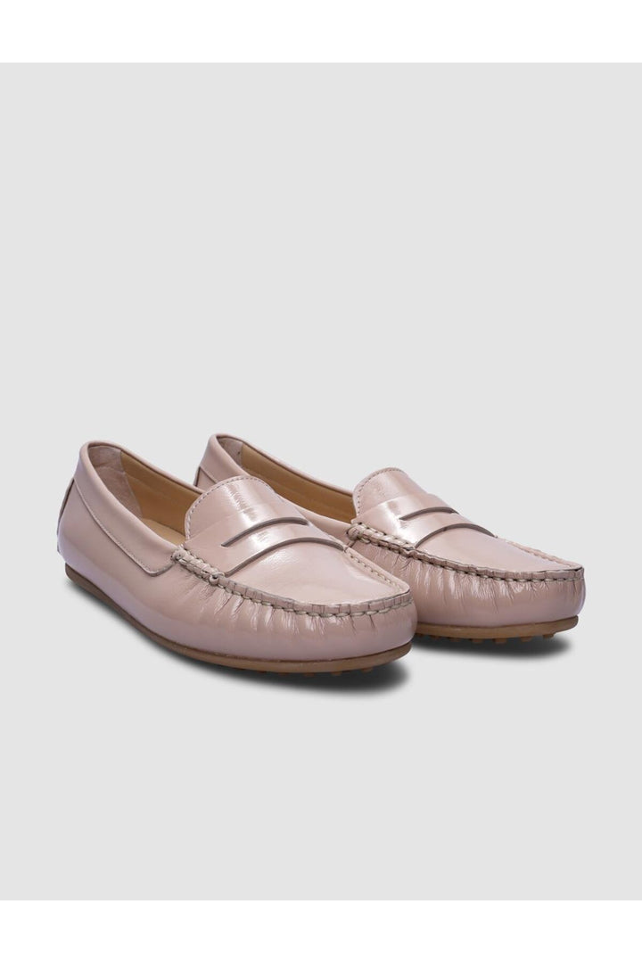 Cabani Shoes %100 Cuir véritable Mocassin femme en vernis poudre - Poudre