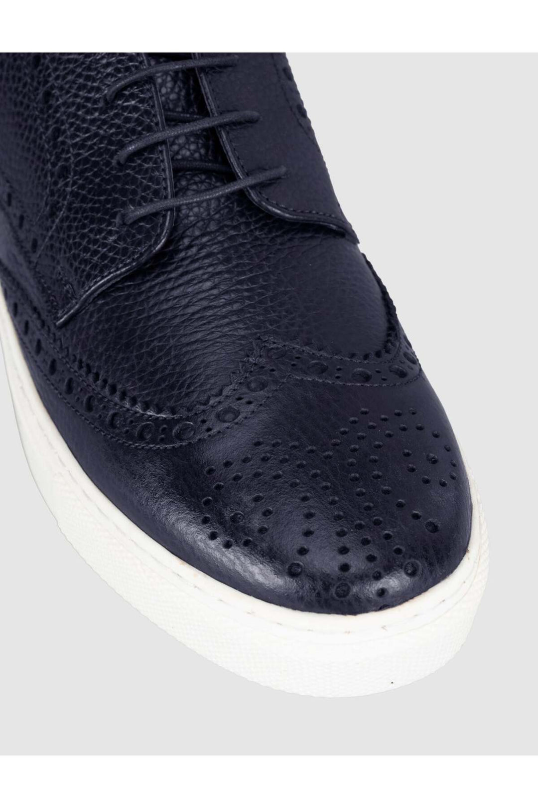 Cabani Shoes Bleu marine Cuir Véritable Chaussures Oxford pour Hommes - Bleu marine