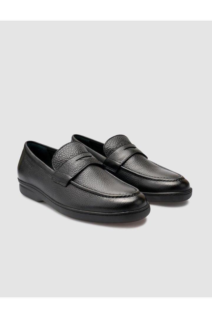 Cabani Shoes %100 Cuir Véritable Noir Mocassins Hommes Droit - Multicolore