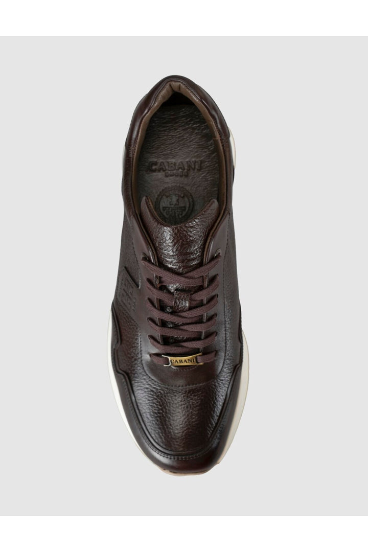 Cabani Shoes Baskets en cuir véritable pour homme marron - Marron